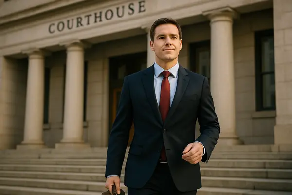 a lawyer walking down the stairs of a courthouse entrance from Menes Lemon Law Firm in Miami, FL - Consumer Protection Law a lawyer walking down the stairs of a courthouse entrance from Menes Lemon Law Firm in Miami, FL - Consumer Protection Law