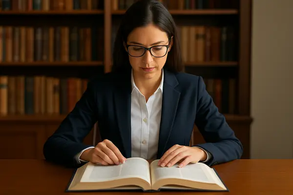 a female lawyer reading a legal book from Menes Lemon Law Firm in Miami, FL - Consumer Protection Law a female lawyer reading a legal book from Menes Lemon Law Firm in Miami, FL - Consumer Protection Law