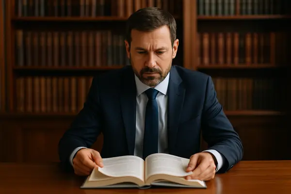 a male lawyer reading a legal book from Menes Lemon Law Firm in Key Biscayne, FL - Key Biscayne FL