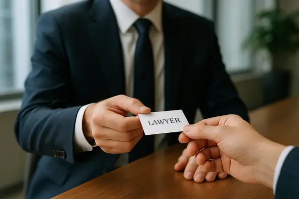 a lawyer handing a man a business card from Menes Lemon Law Firm in Miami Gardens, FL - Miami Gardens FL a lawyer handing a man a business card from Menes Lemon Law Firm in Miami Gardens, FL - Miami Gardens FL